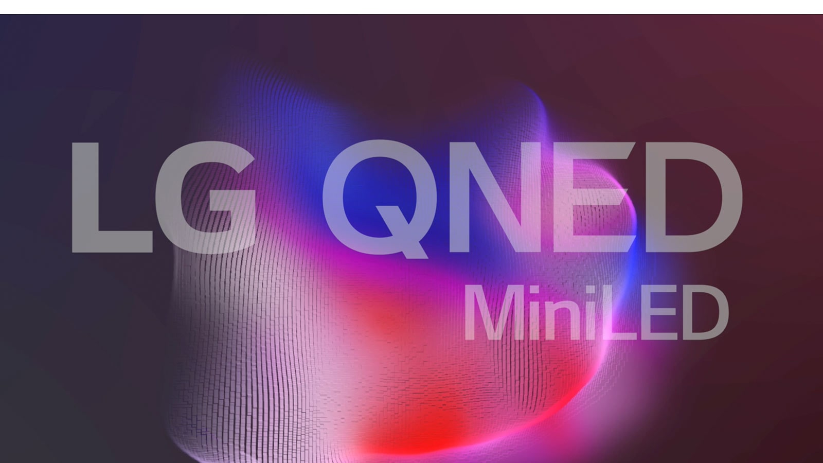 Экран телевизора с логотипом LG QNED Mini LED и маленькими яркими частицами, собирающимися в виде бойцовой рыбки (воспроизвести видео).